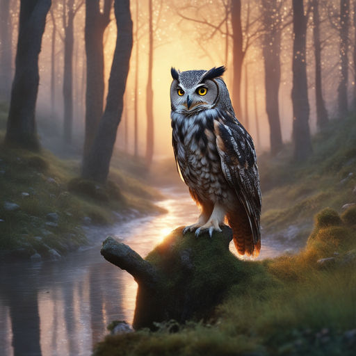Mystical Owl in Forest