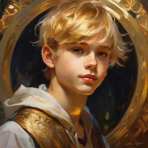 hypolite portrait of young boy blonde gay art interest Painting by