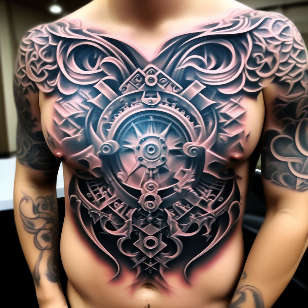 biomechanical tattoo done at Masterpiece Tattoo in San Francisco