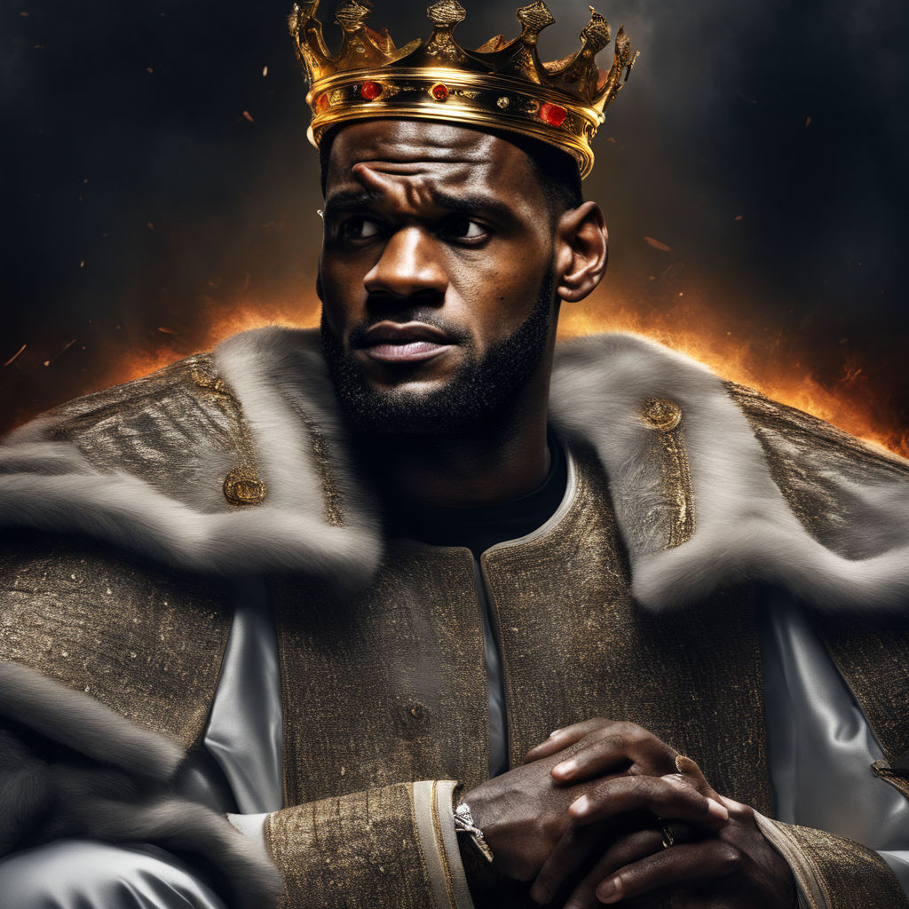 High quality picture of lebron James being a king with a crown besides him  is Michael Jordan - Playground