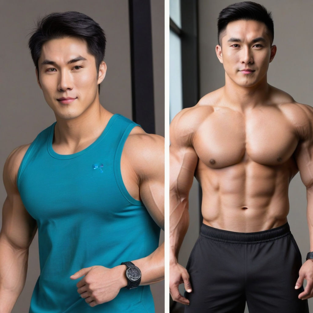 Korean Bodybuilder has Massive Chest Gap 