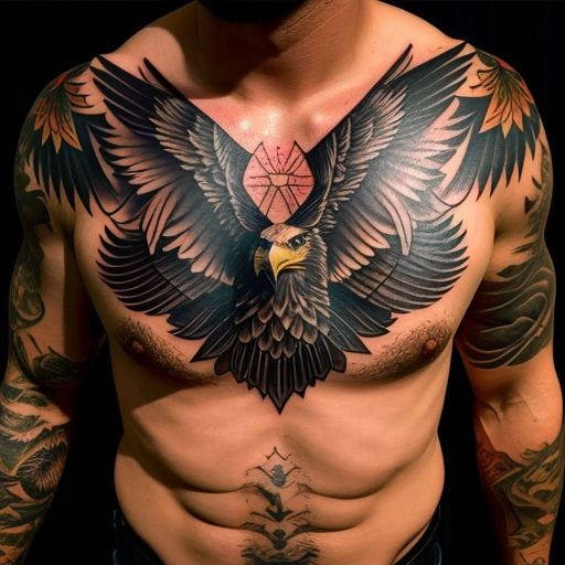 Chest Eagle tattoo men at theYoucom