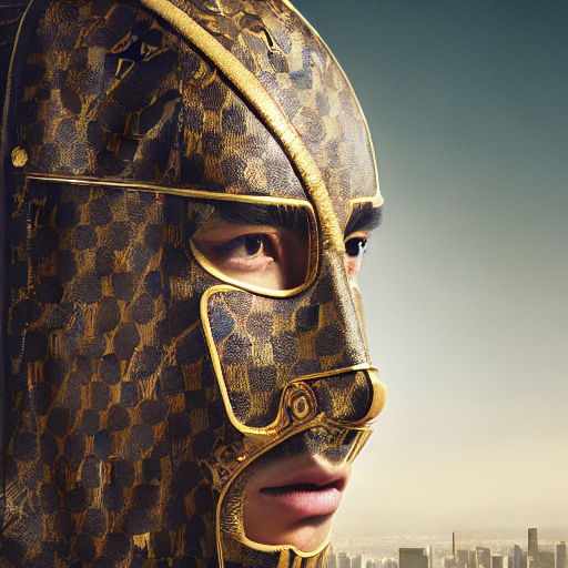 Mortal Kombat Fashion : man wearing Louis Vuitton monogram concept mask,  renaissance period, hyper realistic v--5, 8k, 8mm lens, trending on  artstation, sharp focus, studio photo, intricate details, highly detailed,  by greg