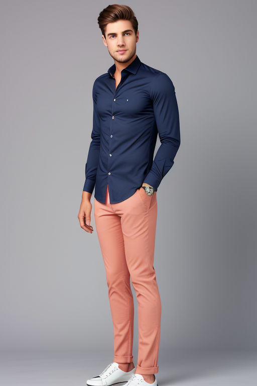 Buy INVICTUS Men Coral Red & Navy Blue Slim Fit Printed SemiSustainable  Formal Shirt - Shirts for Men 2313998 | Myntra