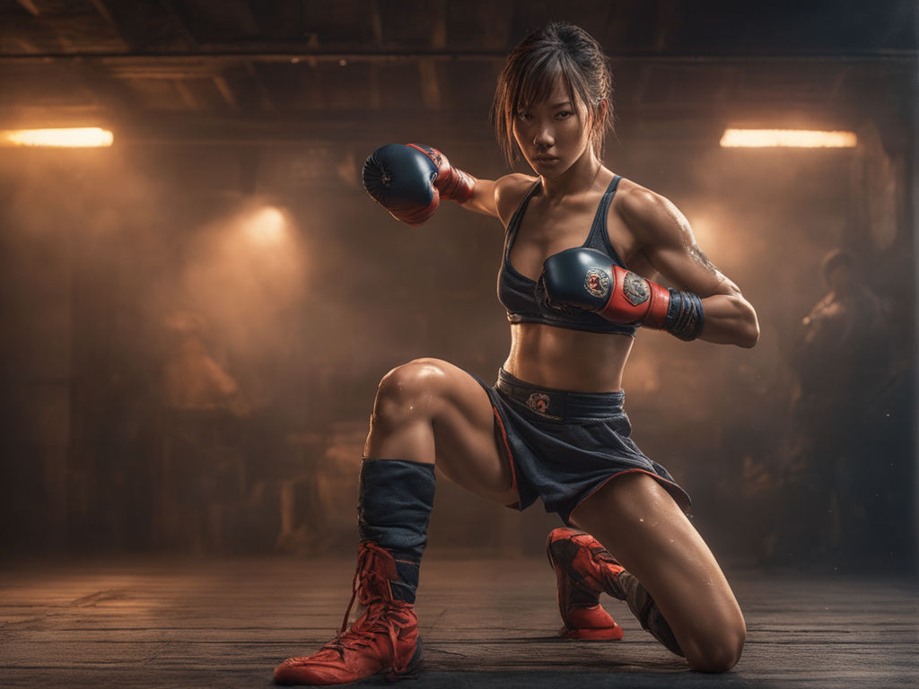 Free Photos - A Female Boxer, Fists Up, Wearing Red Leather Boxing Gloves.  Her Dark Circles Underline Her Determination And Focus As She Poses For The  Picture. She Appears To Be Ready