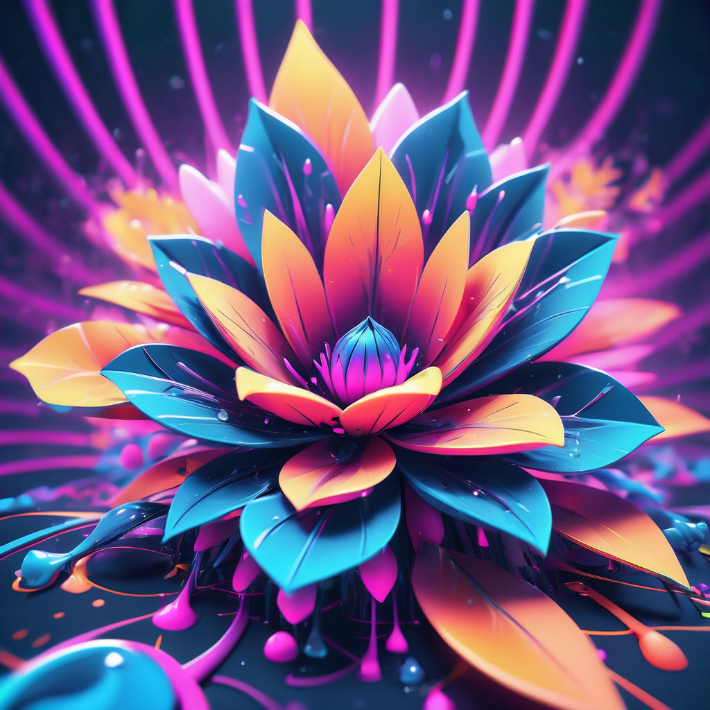 ArtStation - Neon flowers