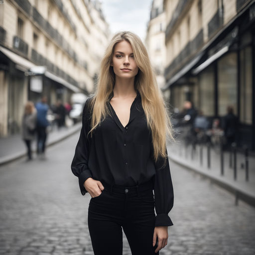 a Black leggings with high waist. Streets of Paris