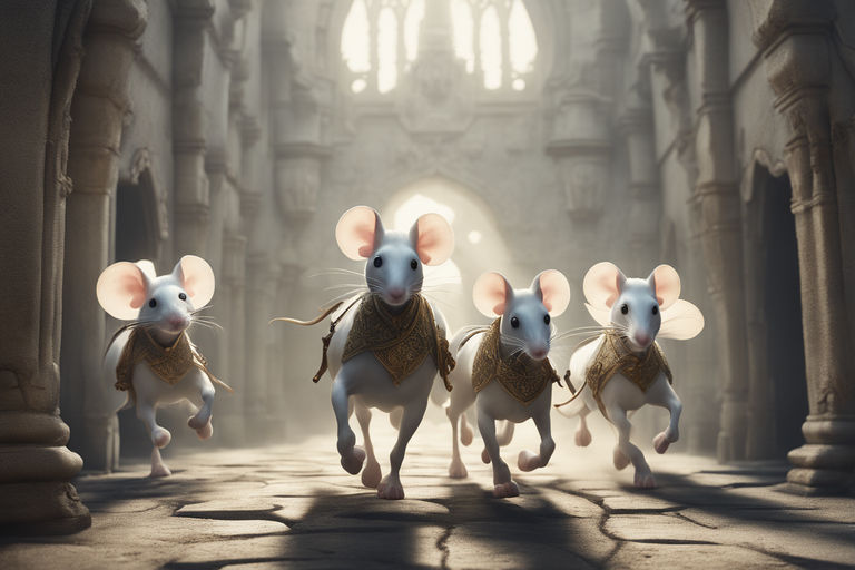 elegant-pony473: large swarm of rats being controlled by an ominous hooded rat  king with jeweled crown and health inspector badge