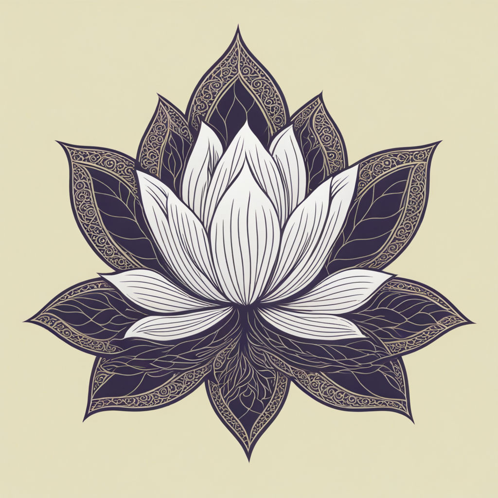 Artistic lotus pencil drawing coloring page Vector Image