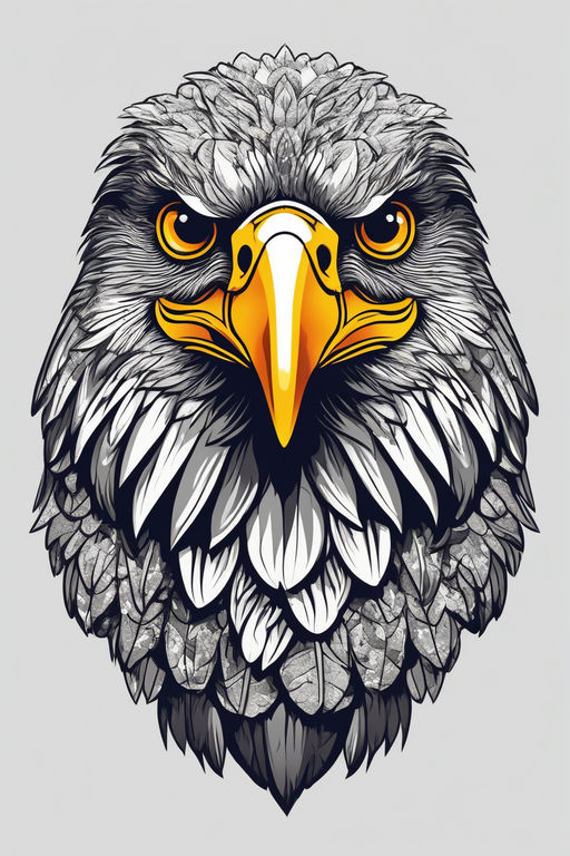 t shirt design get high with eagle head and gray background