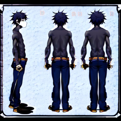 anime guy standing side view