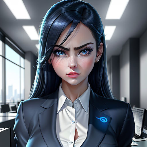 Sam (Samsung virtual assistant), women, brunette, blue eyes
