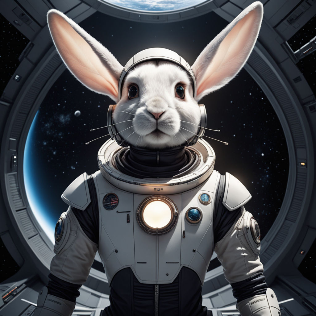 bunny rabbit clip art of astronaut in suit