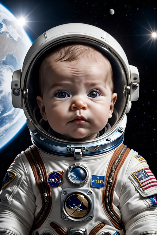 baby astronaut in space