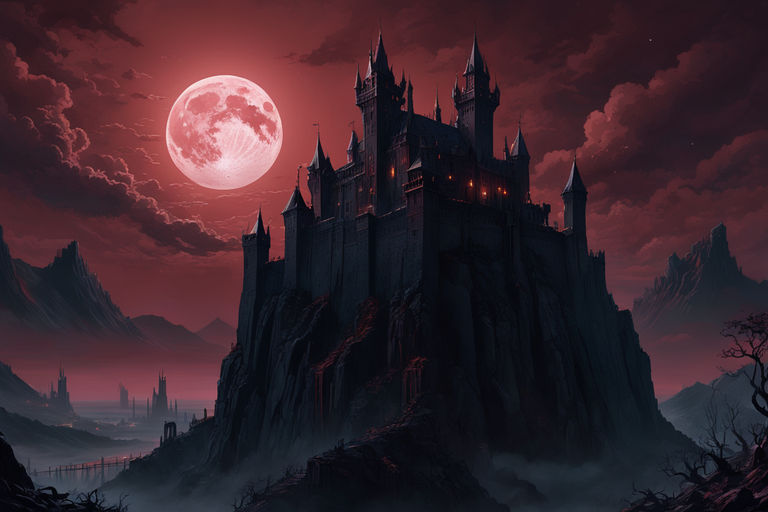 Vampire Castle Night Sky Moon Wallpaper 4K #4.3292