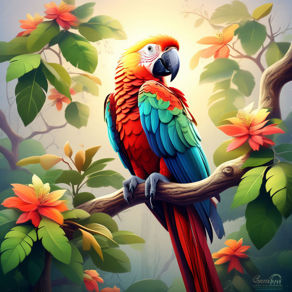 Colourful Parrot Painting by Anil Kumar Jain - Pixels