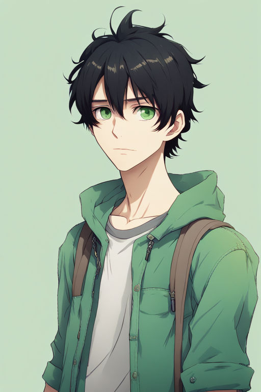 Messy Anime Bed Hair - Dark Green