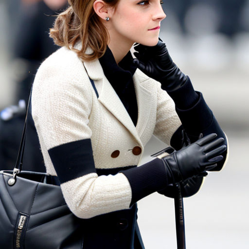 emma watson leather gloves