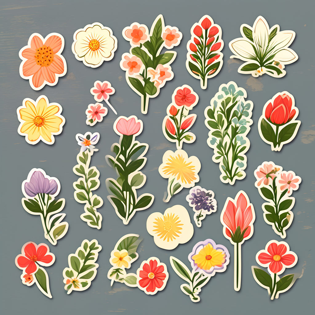 Boho Floral Sticker Sheet, Bullet Journal Stickers