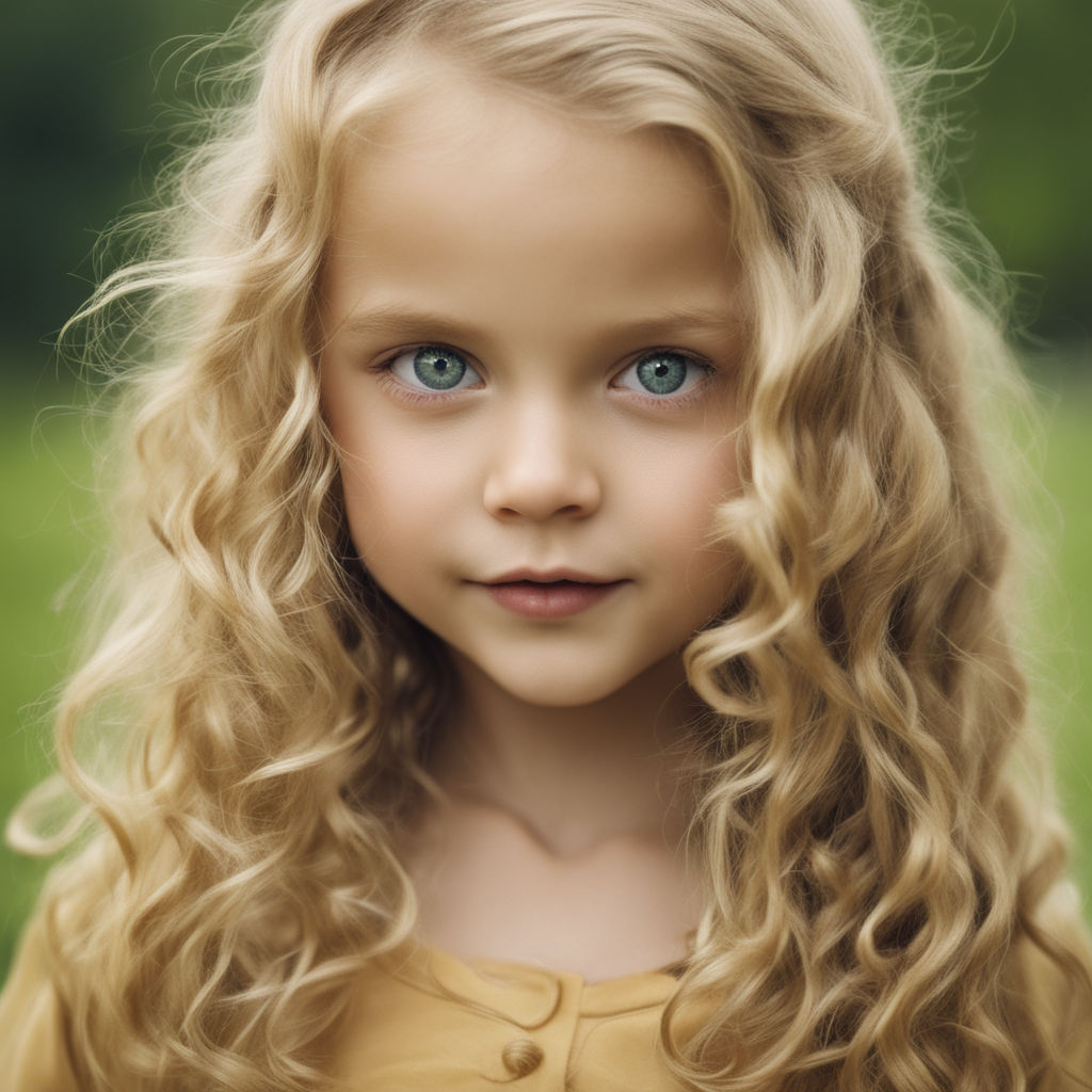 little girl with blonde hair and green eyes