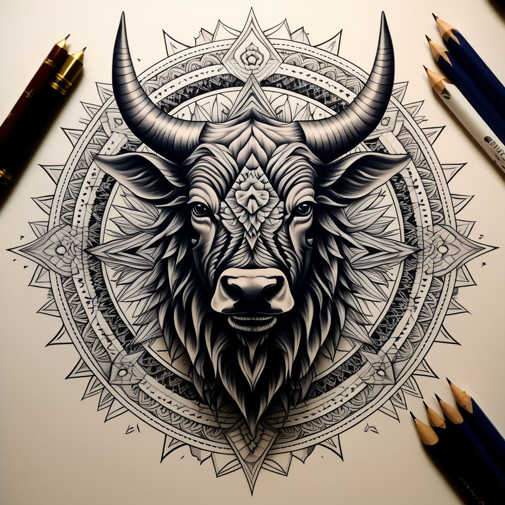 Skull Bull Tattoo T-shirt Design Wild Stock Vector (Royalty Free)  1831935010 | Shutterstock