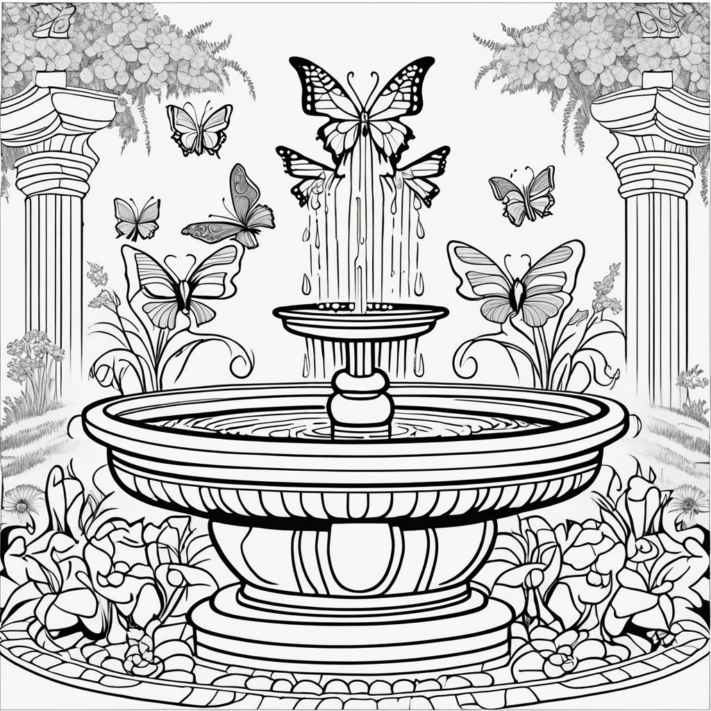 water fountain coloring page