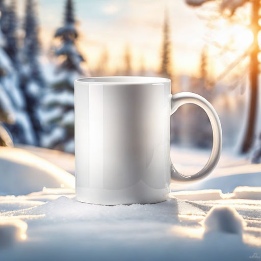 Side by Side Mug Mockup, Ceramic Mug Mockup, Two Blank Mugs, Mockup, Coffee  Mug Mockup, Winter Mug Mockup 