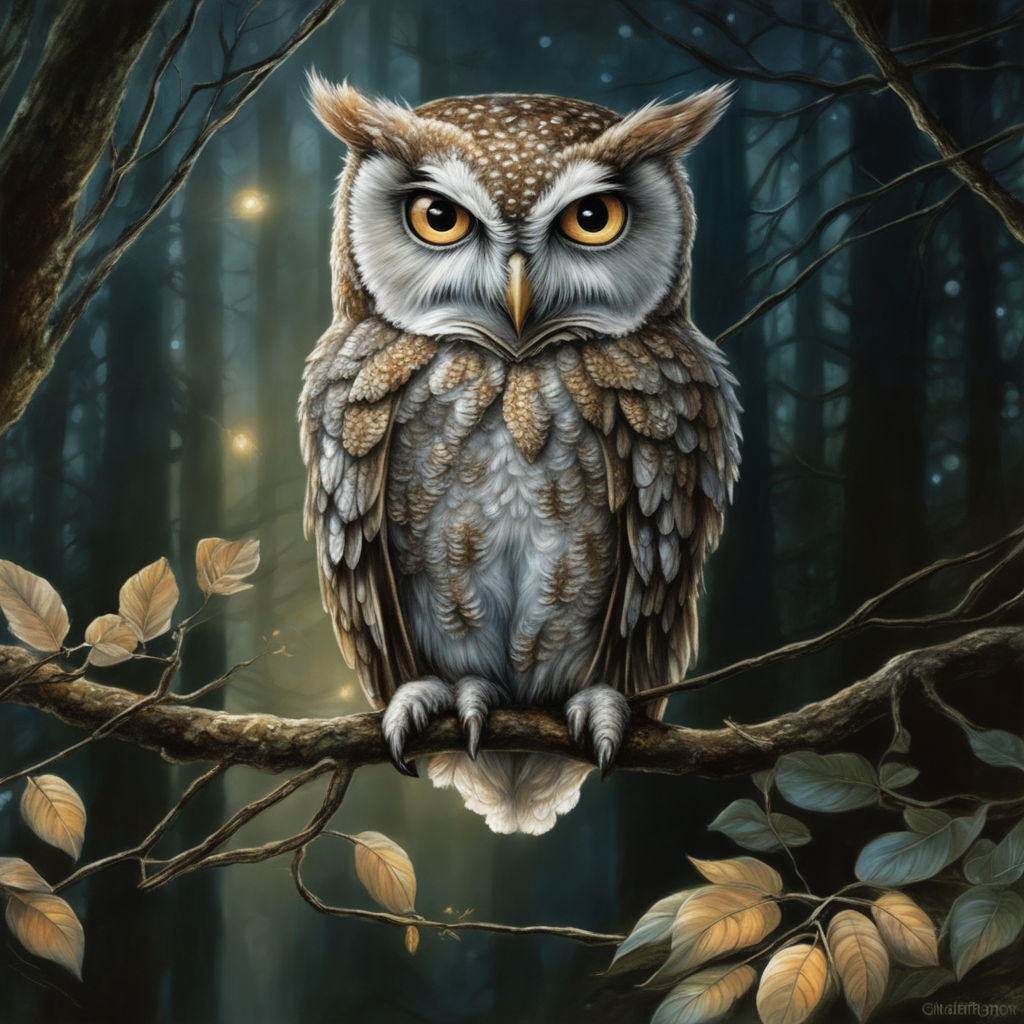 Mystical Owl in Forest