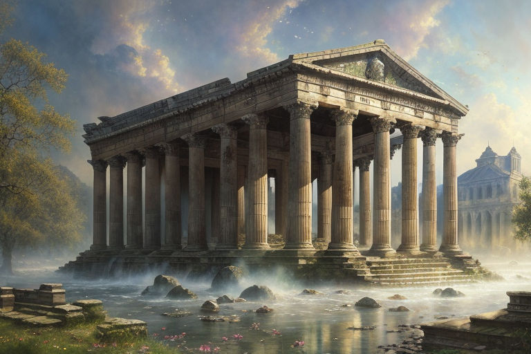 roman temple painting