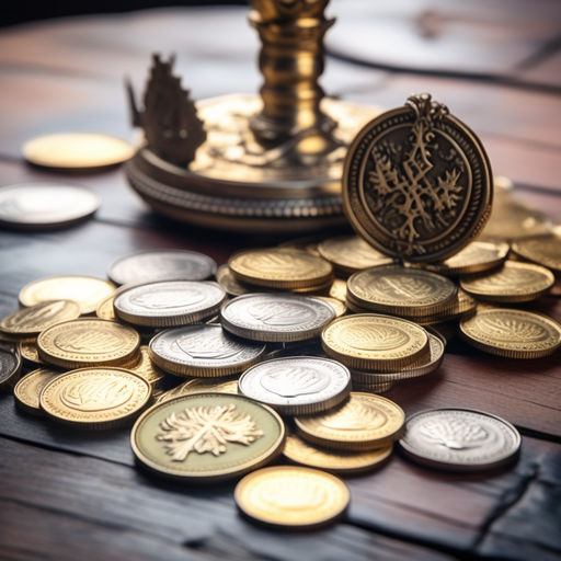 A gold coin on a table