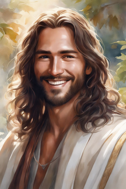 jesus laughing portrait