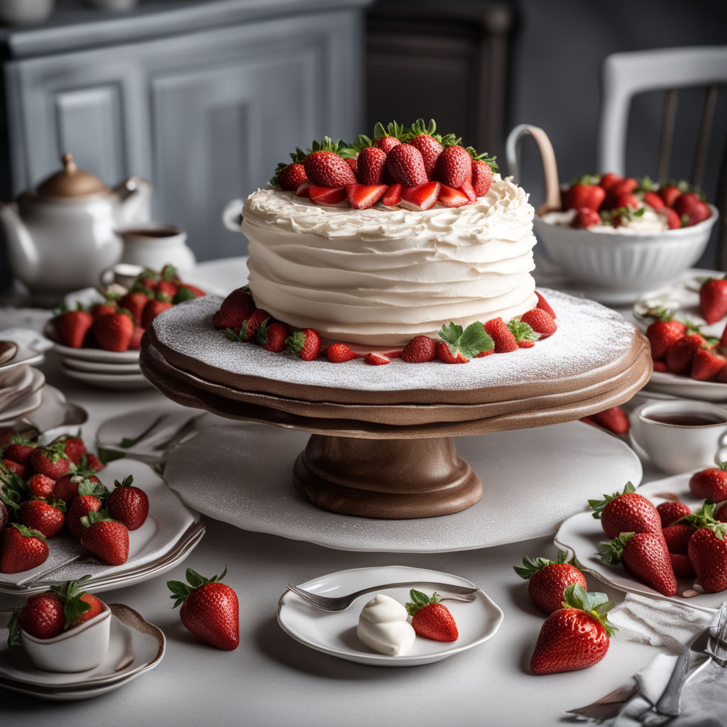 strawberries & cream miniature chiffon cake - Two Red Bowls