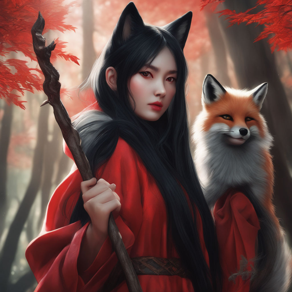 male kitsune black hair