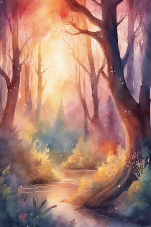 Mysterious Forest Watercolour Illustrations - Design Cuts