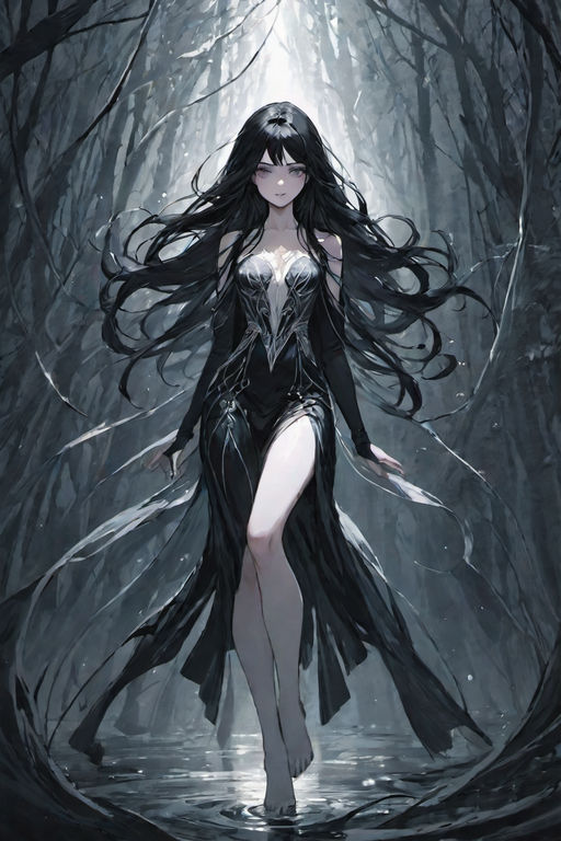 Young adult fairy king, black irises, wavy black hair, fantasy