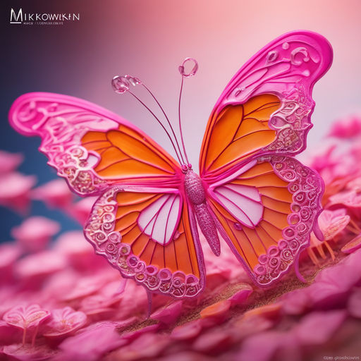 beautiful pink butterfly wings