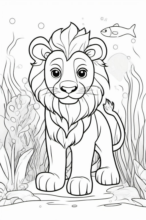 Lion Coloring Book for Kids: Coloring Books for Kids Lions with Fun Coloring Patterns and Shape Backgrounds by Manga Press