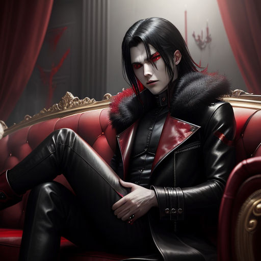 vampire lord, long black hair, handsome, disney movie