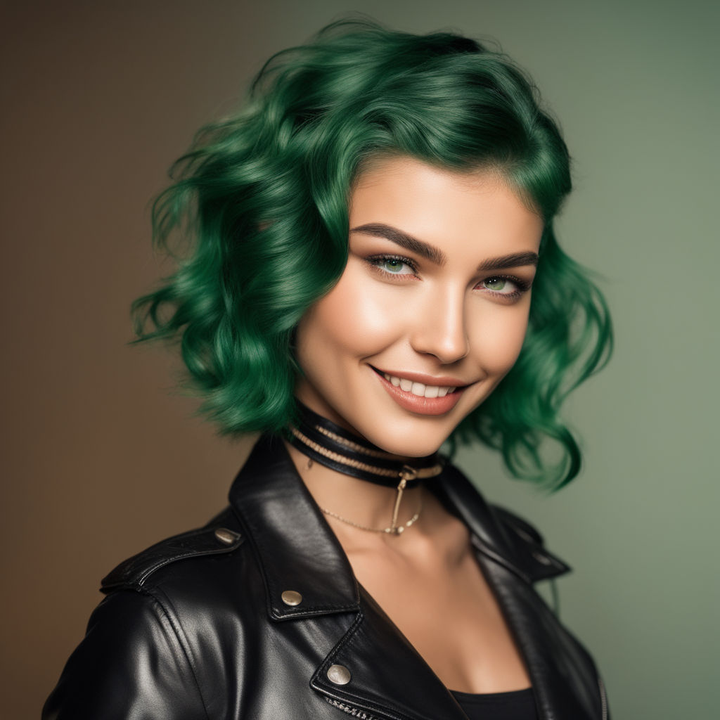 really messy and short green hair - Playground