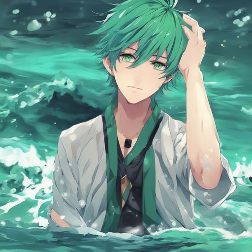 anime boys with green hair