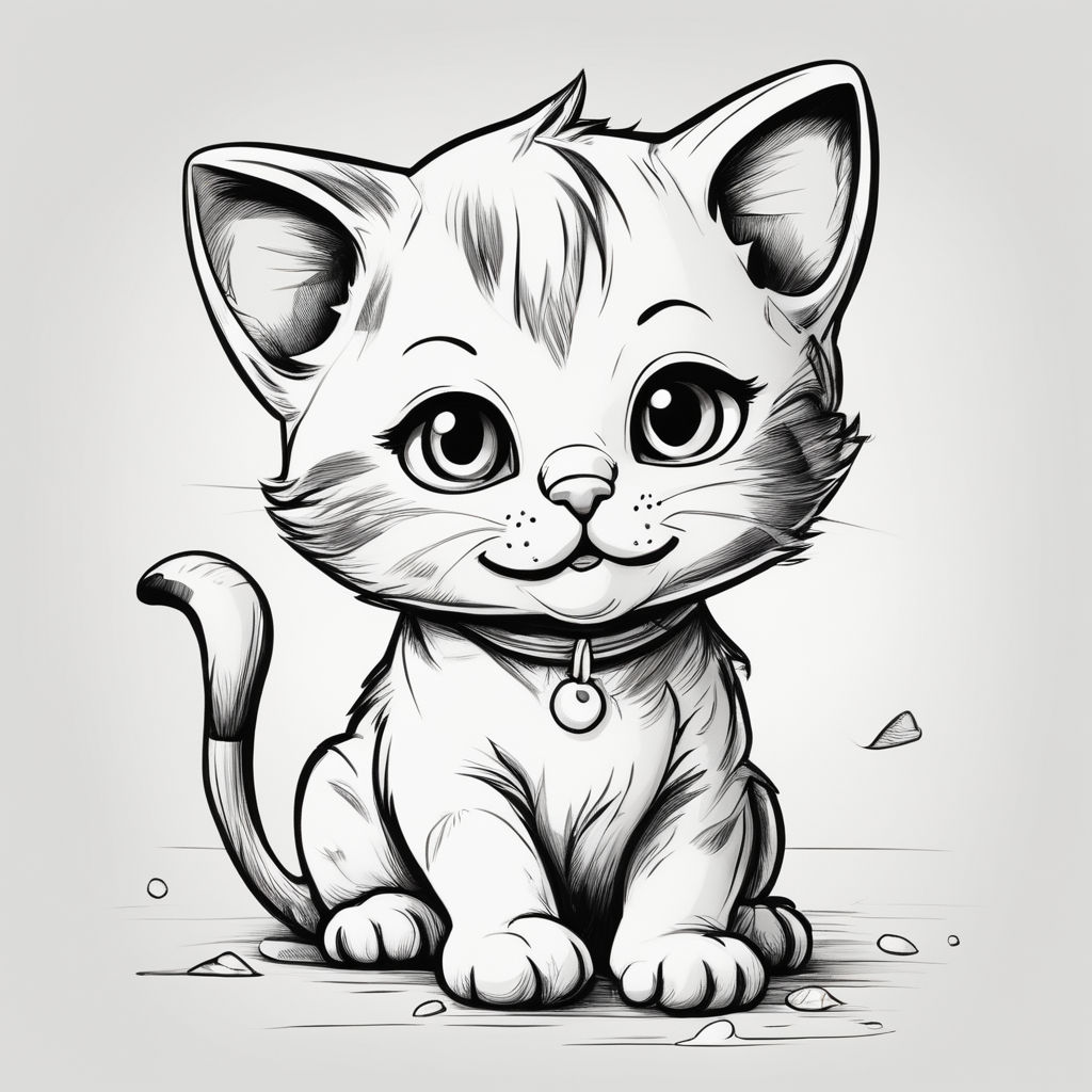 kitten drawing outline