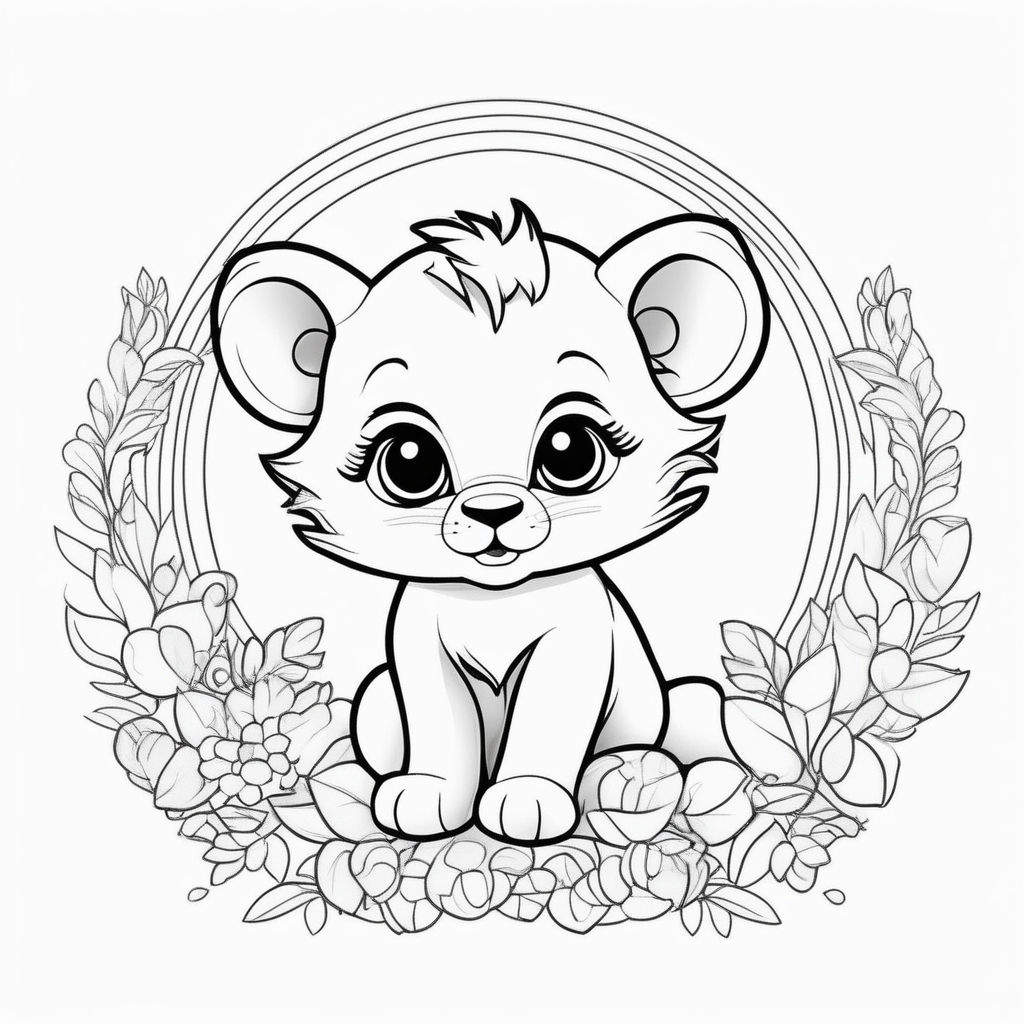 baby animal clip art black and white