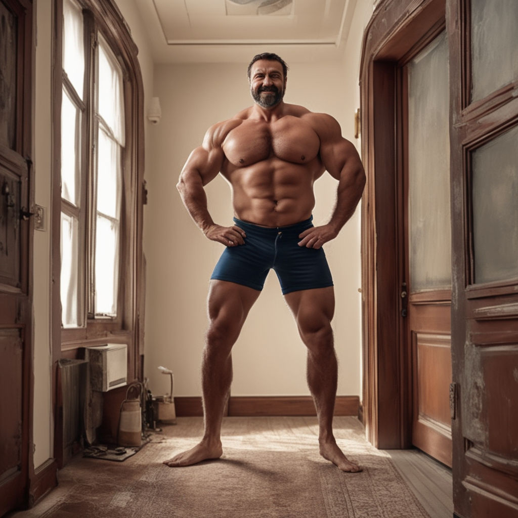 Bodybuilder Performing Front Relaxed Pose Stock Photo by ©ibrak 43856065