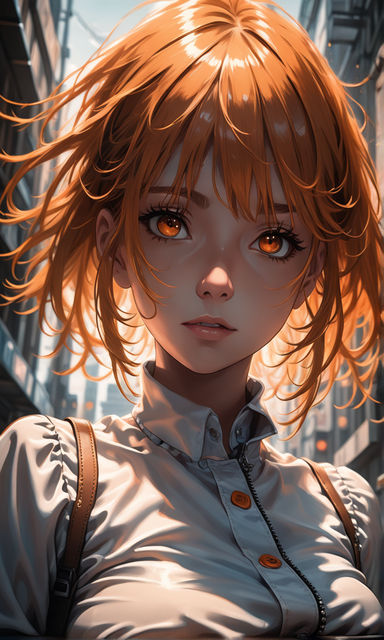 anime visual of a girl with short hair, dark atmosph