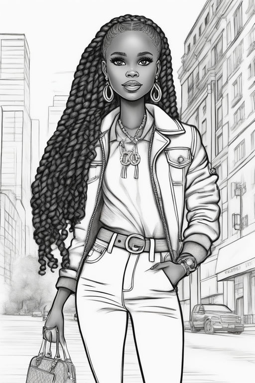 Black Girl Coloring Page