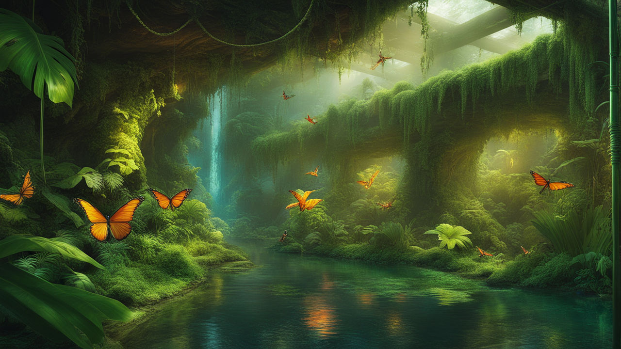 Tropical Fantasy Forest Illustration Elven Forest Background