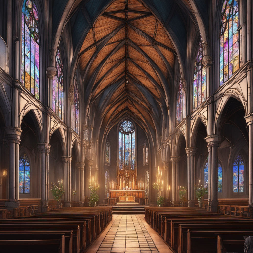 anime girl on church :0 | Deep Dream Generator