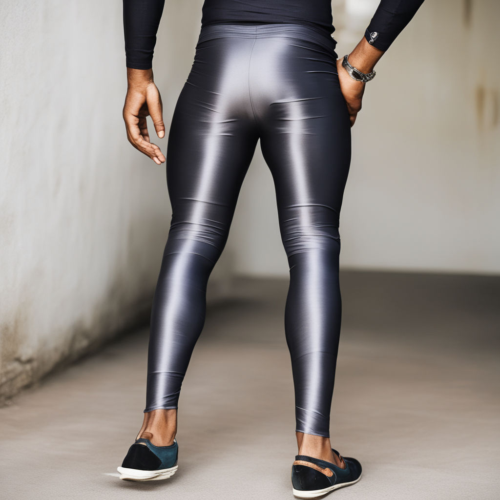 black shiny tight wet legging - Playground