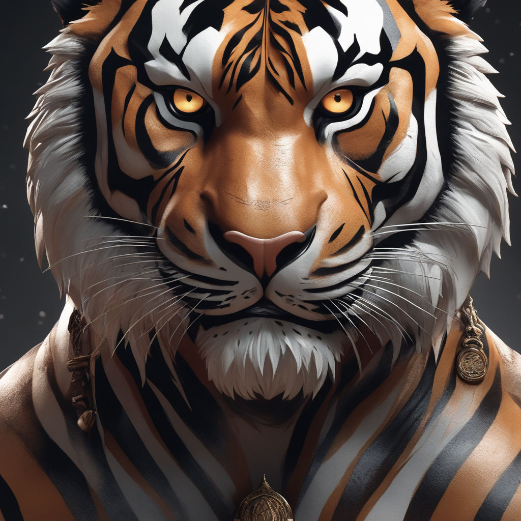 A celtic war tiger in the style of realistic and hyper detailed