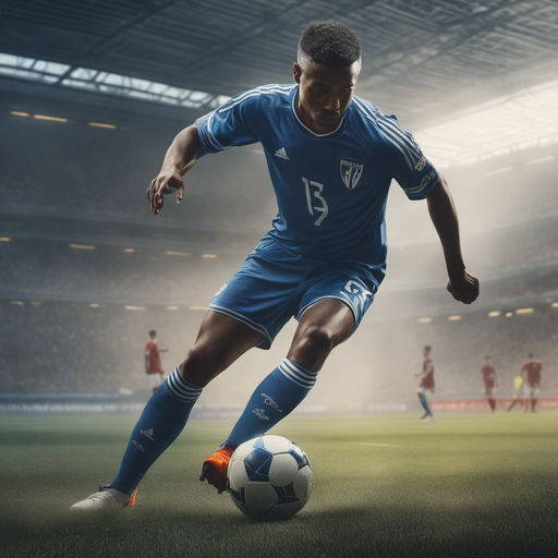 ArtStation - Soccer Blue And Orange Sports Jersey Player-11